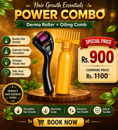 Power Combo – Derma Roller + Oiling Comb
