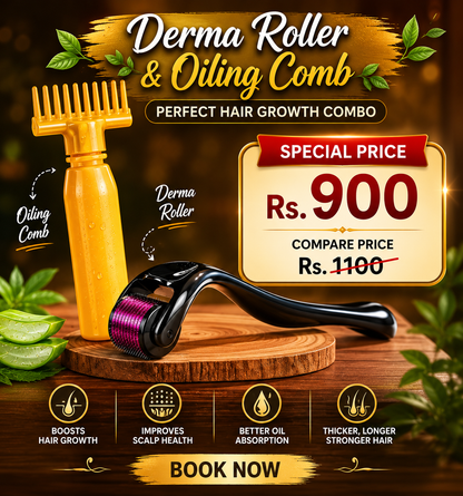 Power Combo – Derma Roller + Oiling Comb