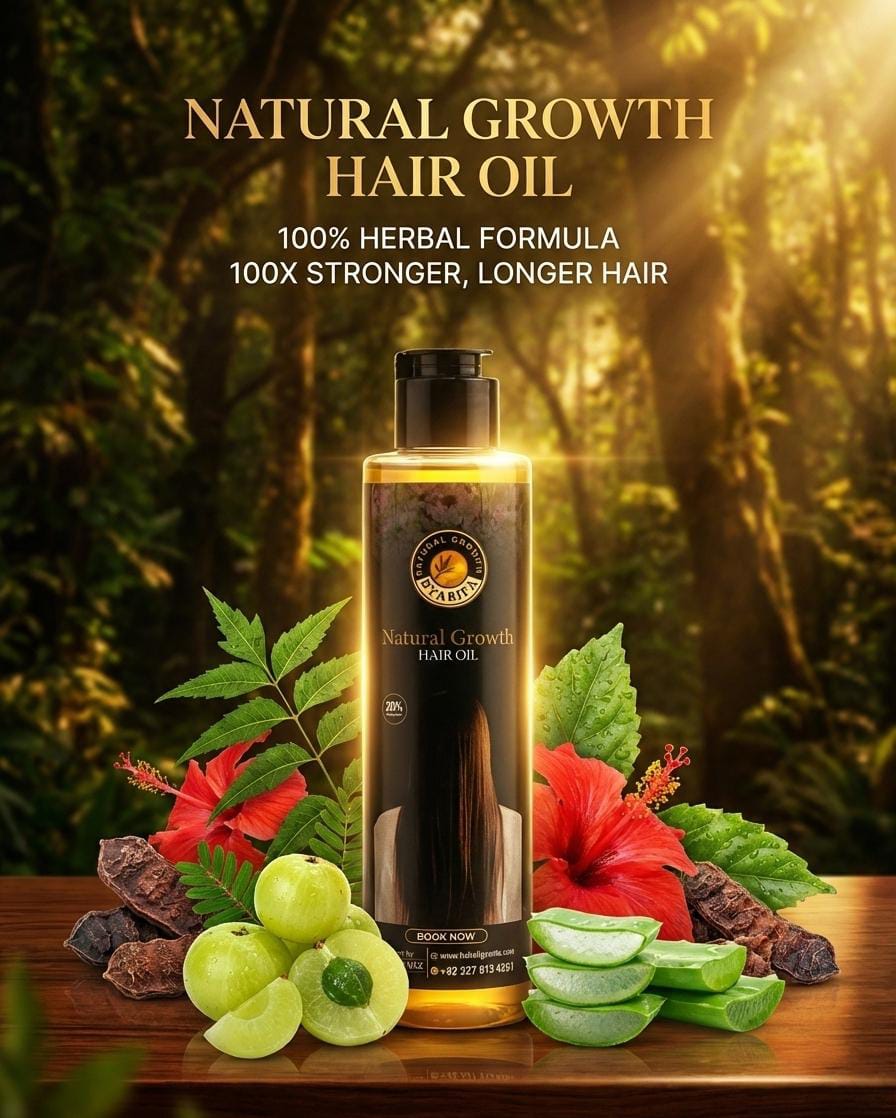 Natural Growth Hair Care Combo – Grow & Shine Herbal Shampoo + Natural Growth Hair Oil
