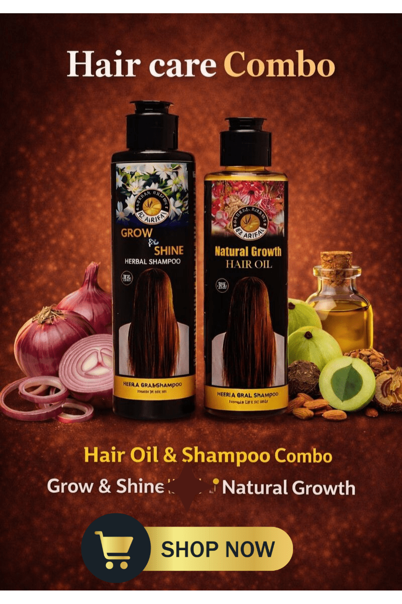 Natural Growth Complete Hair & Skin Care Collection (Combo with Comb & Derma Roller) – By Arifa