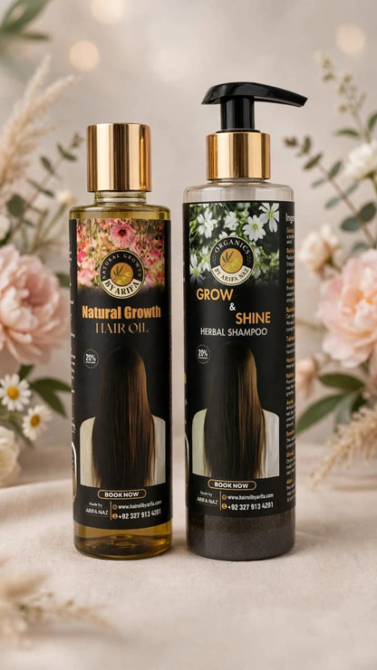 Natural Growth Complete Hair & Skin Care Collection (Combo with Comb & Derma Roller) – By Arifa
